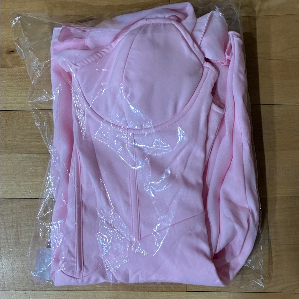 Pink Off-Shoulder Dress - Picture 7 of 8